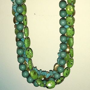 18” Green beaded necklace